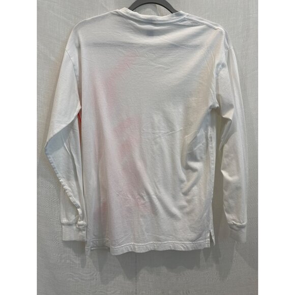 Victorias Secret Pink Sequin Logo White Long Sleeve Top XS - Picture 4 of 4